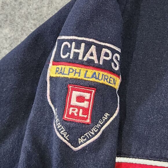 VTG 90s Chaps Ralph Lauren Polo Mens XLT XL T Tall 1/4 Zip Pullover Sweatshirt - Picture 4 of 13